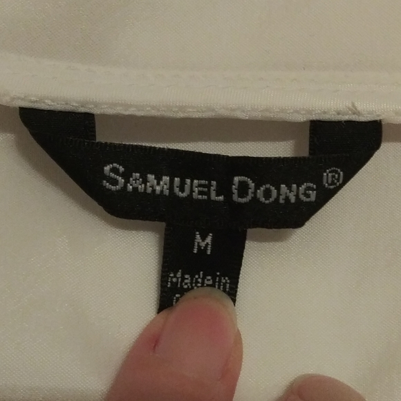 Samuel Dong Collared Button Down Top M - Picture 3 of 7